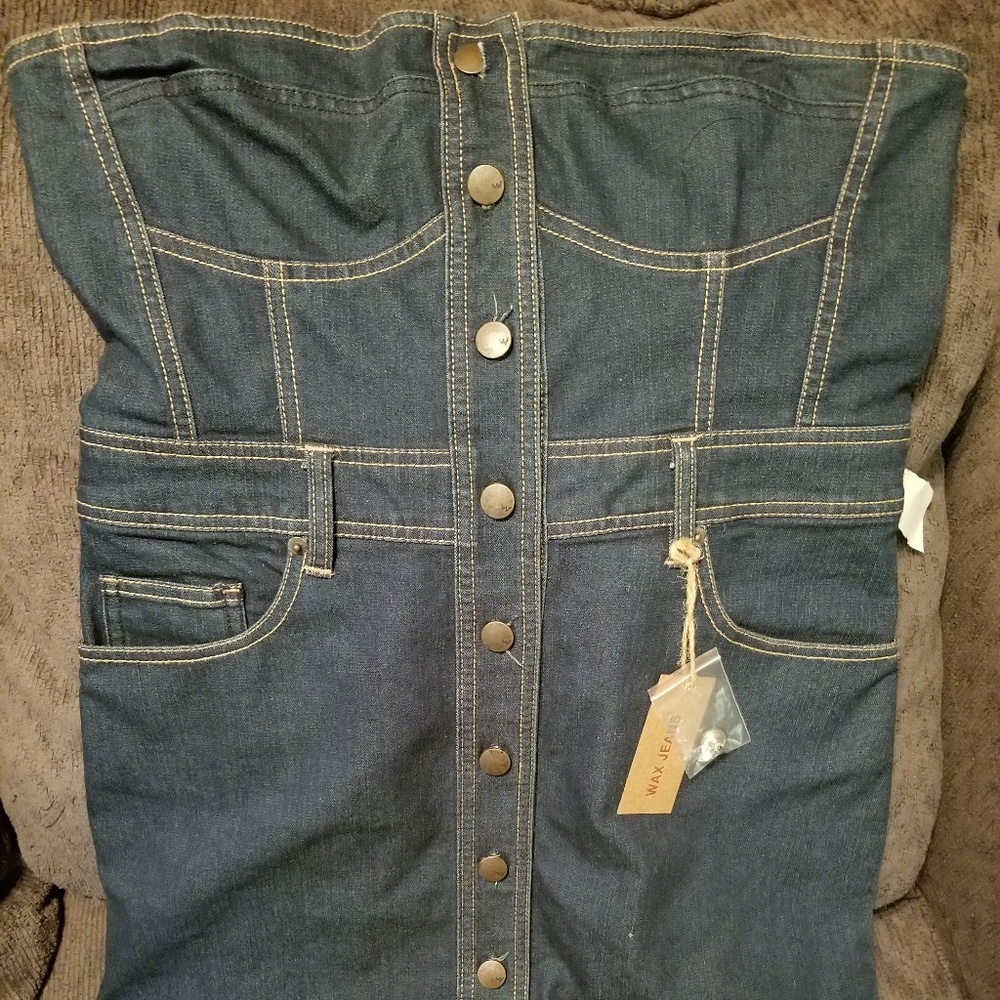 COPY - NWT Wax Jeans Bustier Denim Dress LG - Picture 6 of 6